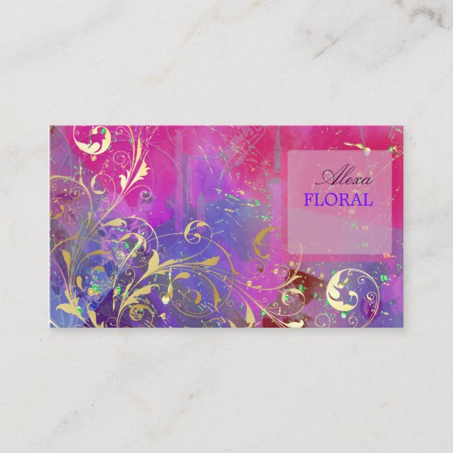 PixDezines abstract+filigree swirls Business Card (Front)