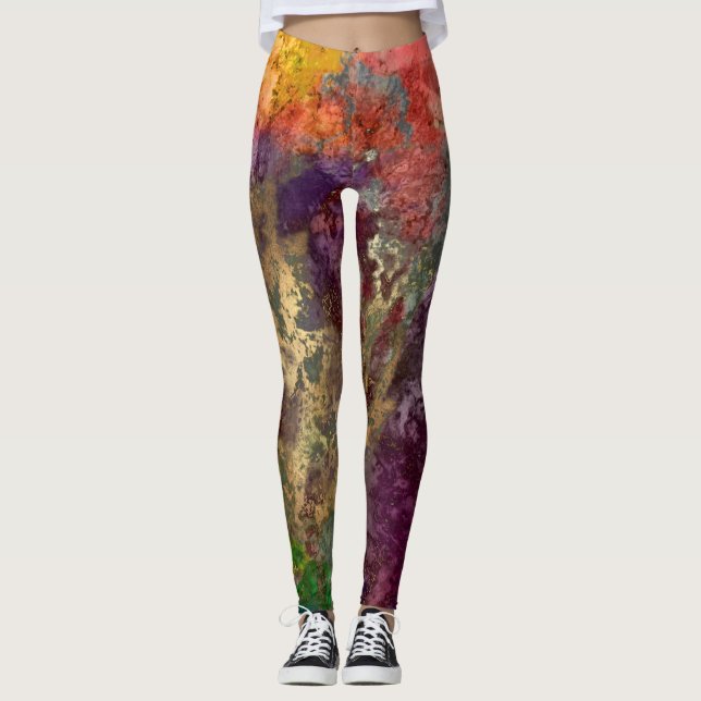 PixDezines Abstract Galaxy / Cosmic Energy Leggings (Front)