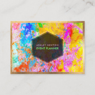 PixDezines Abstract Galaxy/Neon colors Business Card