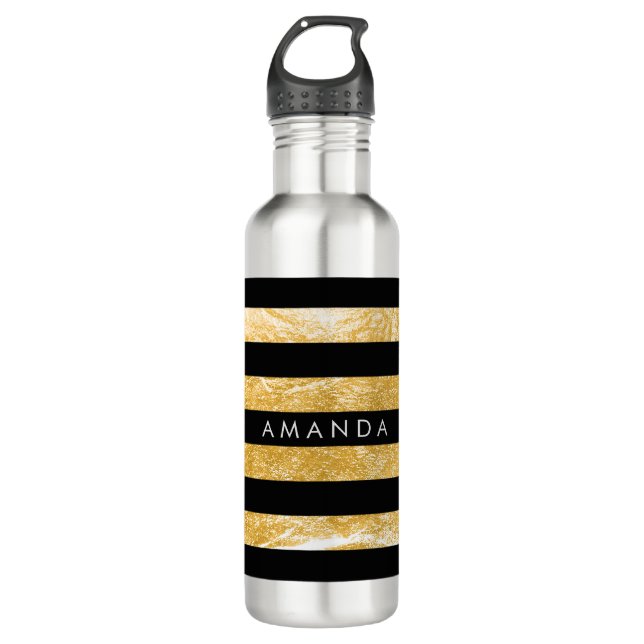 PixDezines adjustable stripes/diy background Stainless Steel Water Bottle (Front)