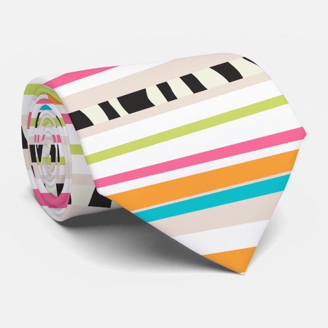 PixDezines adjustable stripes Neck Tie (Rolled)