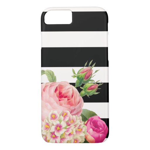 PixDezines adjustable stripes/vintage roses iPhone 8/7 Case