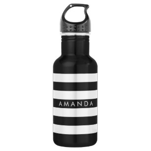 PixDezines adjustable white stripes/diy background Water Bottle