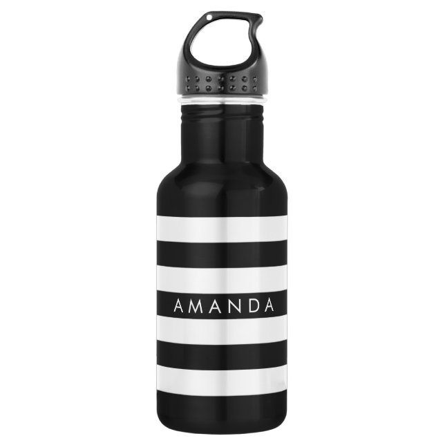 PixDezines adjustable white stripes/diy background Water Bottle (Front)