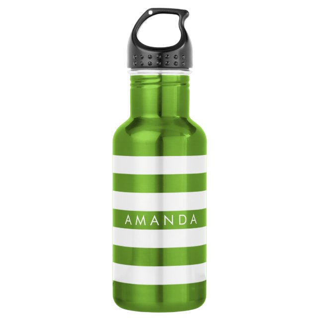 PixDezines adjustable white stripes/diy background Water Bottle (Front)