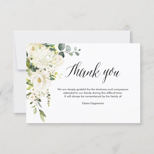 PixDezines Alabaster Roses Bereavement Thank You Invitation