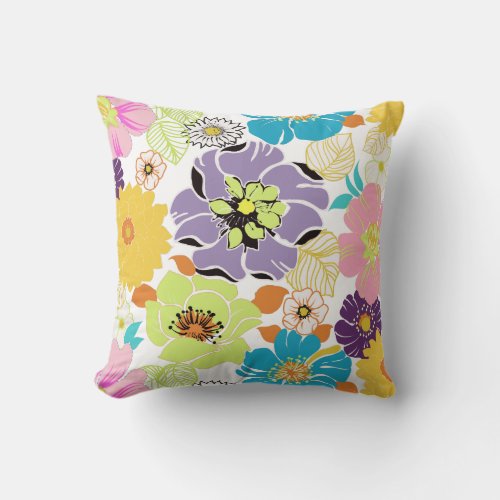 PixDezines alegrediy background colors Throw Pillow