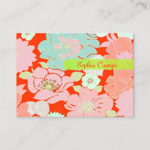 PixDezines Alegre Retro Floral, DIY background Business Card