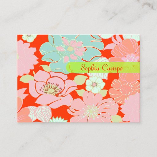 Customizable PixDezines Alegre Retro Floral, DIY background Business Card Template