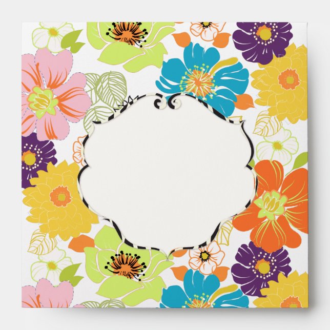 PixDezines Alegre Retro Floral Envelope (Front)