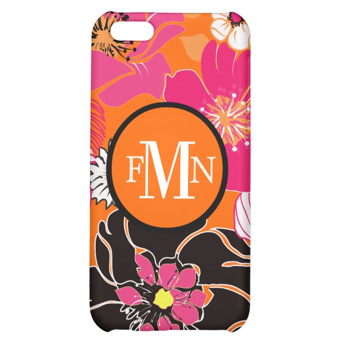 PixDezines Alegre Retro Floral, Monogram available iPhone 5C Cover