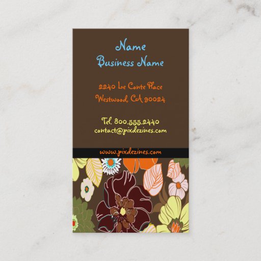 Customizable PixDezines alegre retro foral, DIY background Business Card