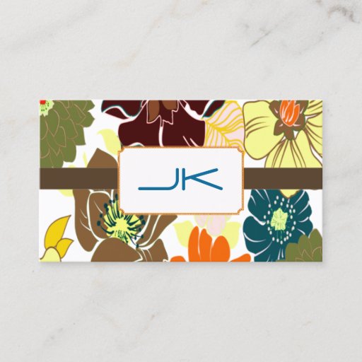 Customizable PixDezines alegre retro foral, DIY background Business Card