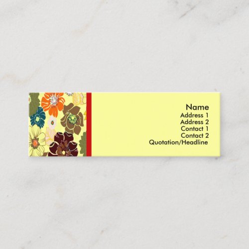 PixDezines alegre retro foral, DIY background Business Card Template