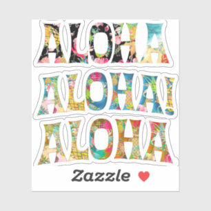 PixDezines Aloha, Black, Teal and Red Sticker