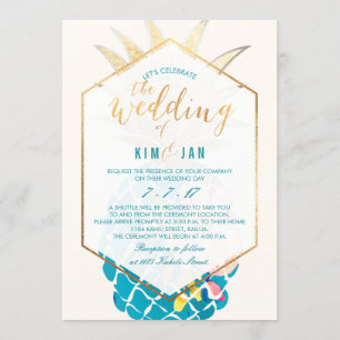 PixDezines Aloha Hawaiian Pineapples/DIY Color Invitation