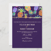 PixDezines Aloha Hawaiian Pineapples/DIY Purple Invitation (Back)