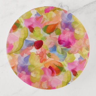 PixDezines Aloha 'Okika Watercolor Summer Floral Trinket Tray
