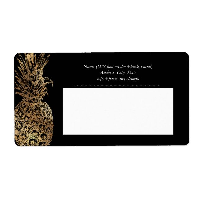 PixDezines Aloha Pineapple+Faux Gold Label (Front)