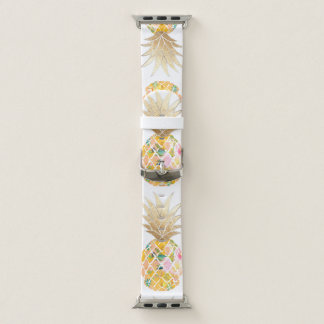 PIXDEZINES Aloha Pineapple, Golden Apple Watch Band