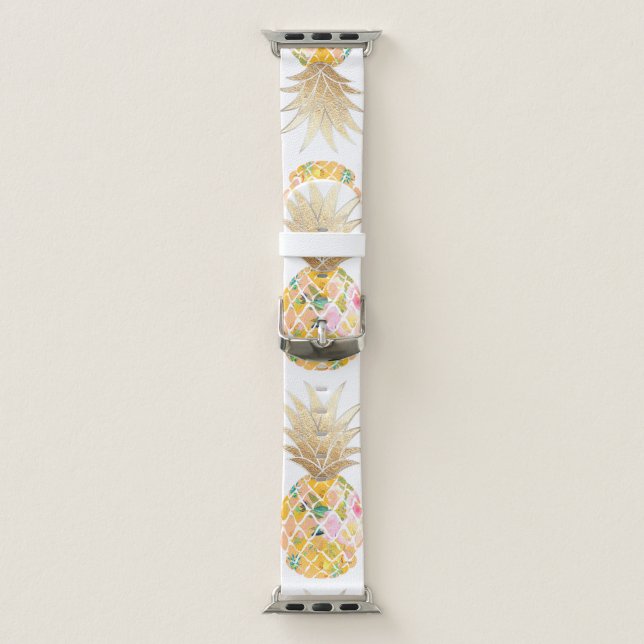 PIXDEZINES Aloha Pineapple, Golden Apple Watch Band (Band)