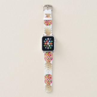 PIXDEZINES Aloha Pineapple, Pink Ruby Apple Watch Band