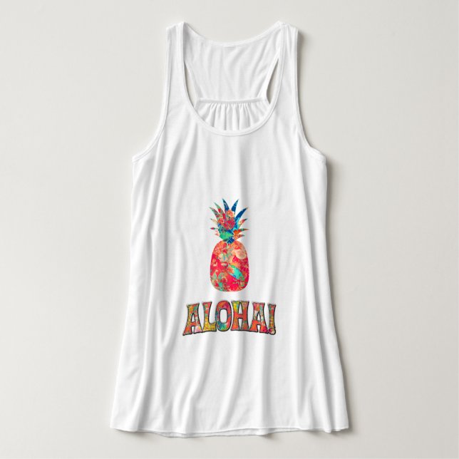 PixDezines Aloha Pineapple Tank Top (Design Front)