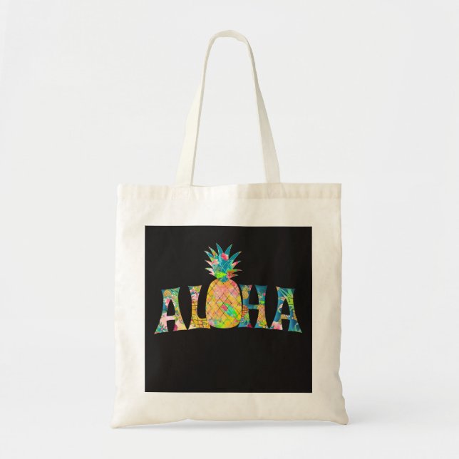 PixDezines Aloha Pineapple Tote Bag (Front)