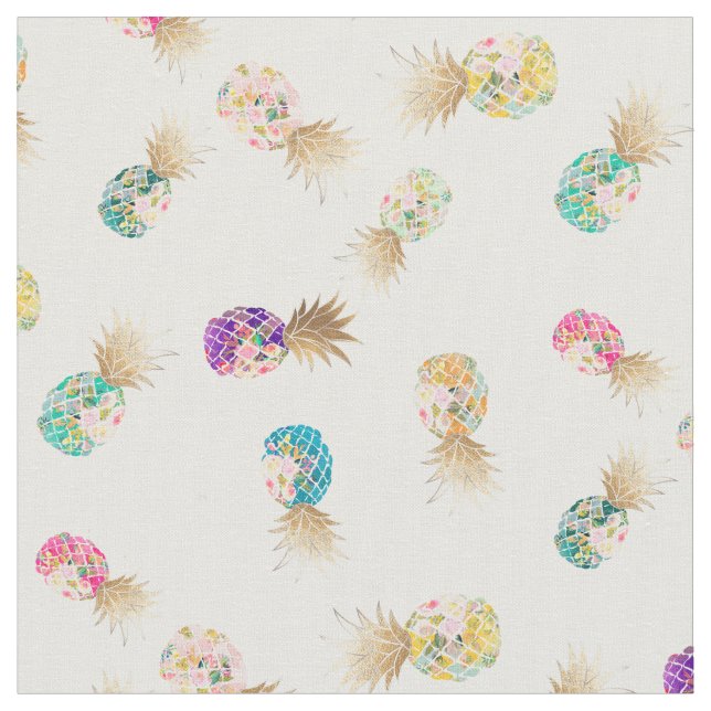 PixDezines Aloha Pineapples/DIY Background Fabric (Close Up)