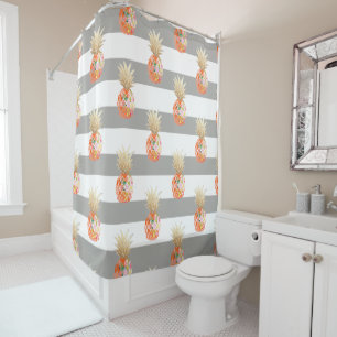 PixDezines Aloha Pineapples/DIY background Shower Curtain
