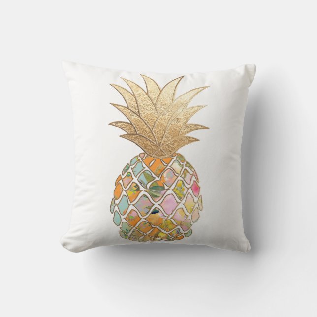 PixDezines Aloha Pineapples/DIY background Throw Pillow (Front)