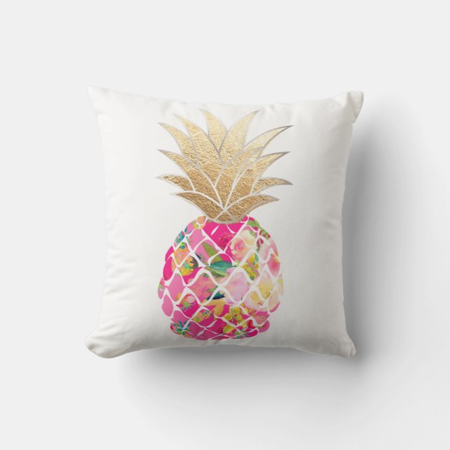 PixDezines Aloha Pineapples/DIY background Throw Pillow (Front)