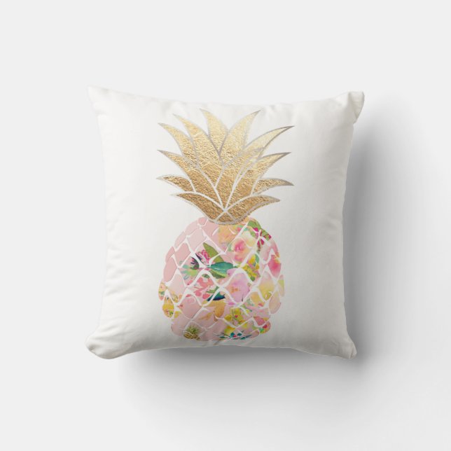 PixDezines Aloha Pineapples/DIY background Throw Pillow (Front)