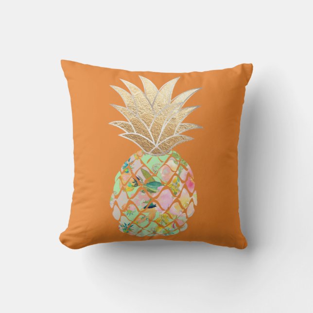 PixDezines Aloha Pineapples/DIY background Throw Pillow (Front)
