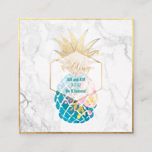 PixDezines Aloha PineapplesGoldMarbleEnclosure Enclosure Card