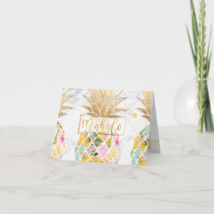 PixDezines Aloha Pineapples/Mahalo Letterpress Thank You Card