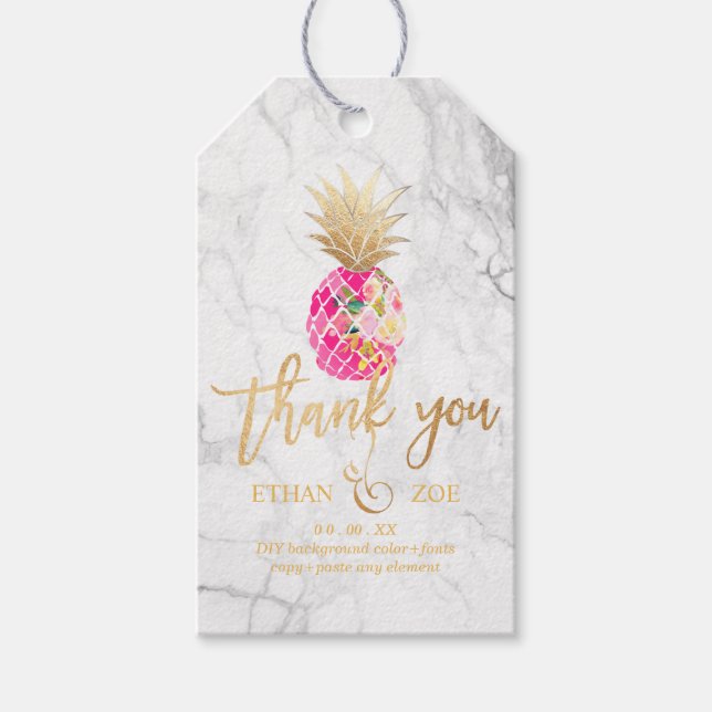 PixDezines Aloha Pineapples/Marble Gift Tags (Front)