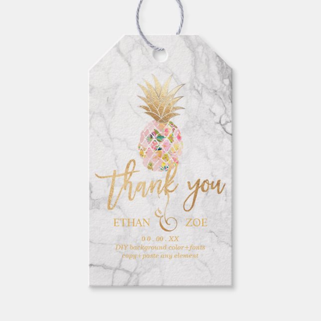 PixDezines Aloha Pineapples/Marble Gift Tags (Front)