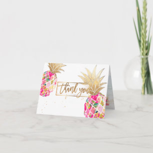 PixDezines Aloha Pineapples/Pink/Thank You Thank You Card