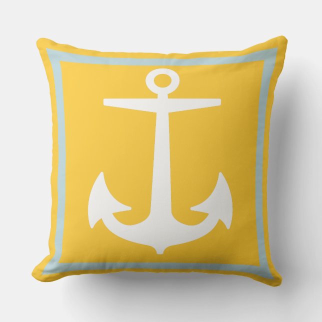 PixDezines anchor/diy colors/nautical Throw Pillow (Front)