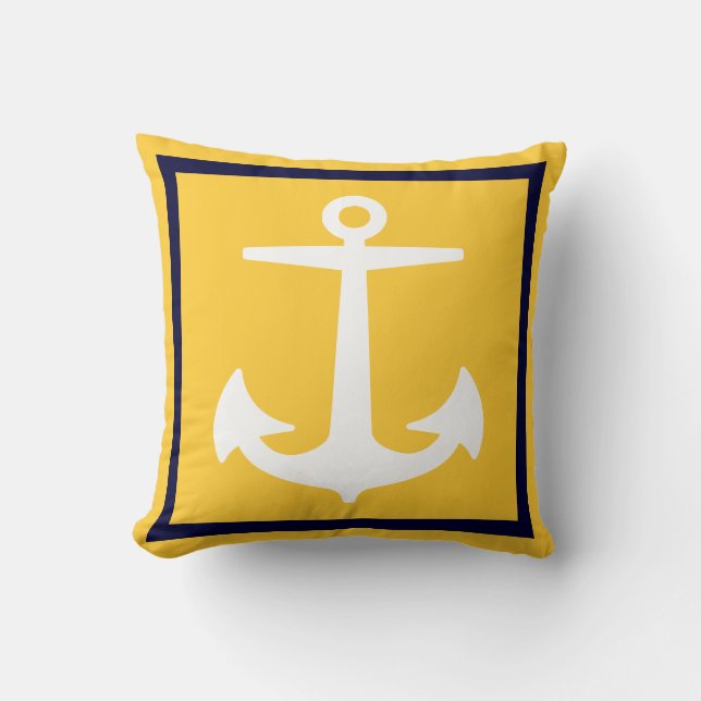 PixDezines anchor/diy colors/nautical Throw Pillow (Front)