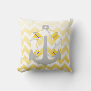 PixDezines anchor/nautical/chevron/watercolor Throw Pillow
