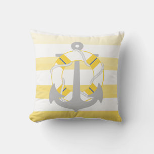 PixDezines anchor/nautical/ocean/wave/watercolor Throw Pillow