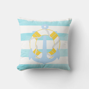 PixDezines anchor/nautical/ocean/wave/watercolor Throw Pillow