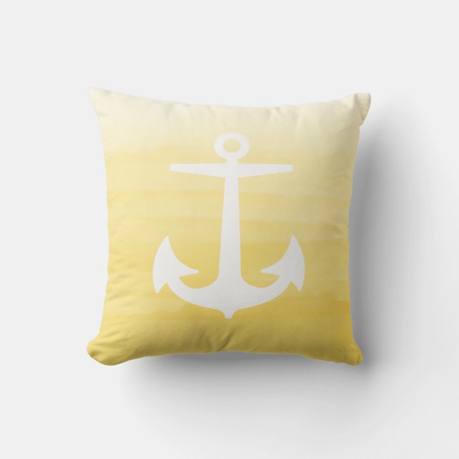 PixDezines anchor/nautical/watercolor Throw Pillow (Front)