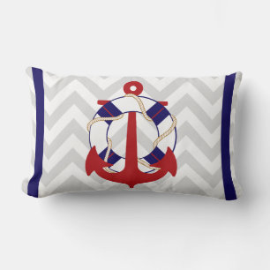 PixDezines anchors/lifesavers/nautical/diy color Lumbar Pillow