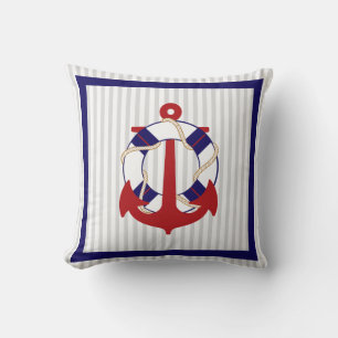 PixDezines anchors/lifesavers/nautical/diy color Throw Pillow