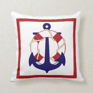 PixDezines anchors/lifesavers/nautical/diy color Throw Pillow