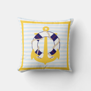 PixDezines anchors/lifesavers/nautical Throw Pillow