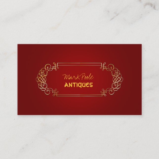 PixDezines antique scrolls/diy color Business Card (Front)